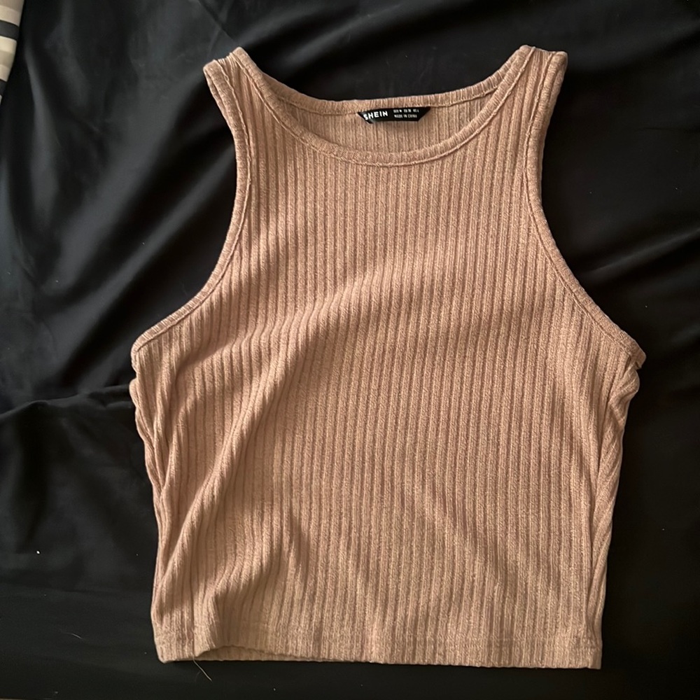 Tan SHEIN crop top